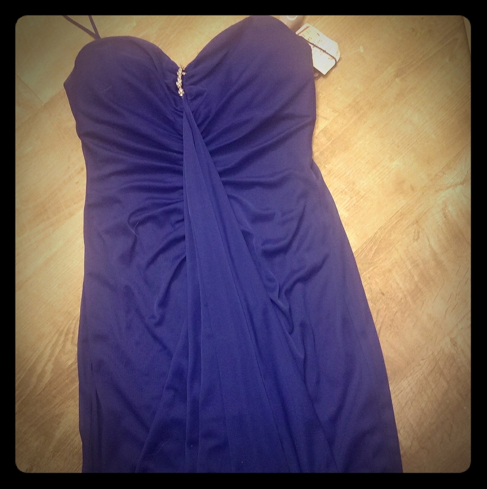 Short Blue Cocktail/Party Dress Size 8 NWT